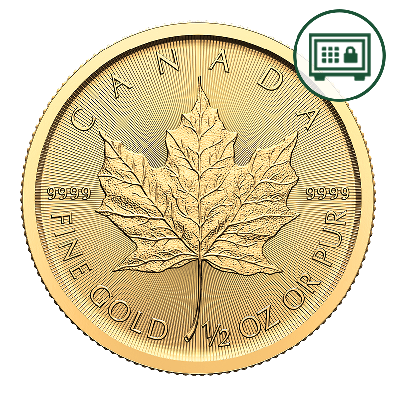 Image pour Pièce Feuille d’érable en or de 1/2 oz (2024) - Stockage sécurisé à partir de Métaux précieux TD